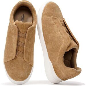 Men's Genuine Leather Camel Genuine Suede Foam Insole Lightweight Sneakers Shoes